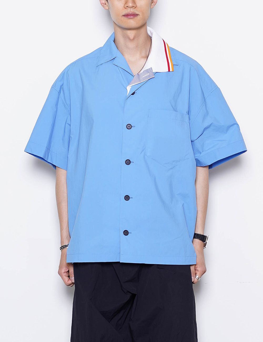 22SCM-B10113 S/S Oversized Shirt (Sax Blue)