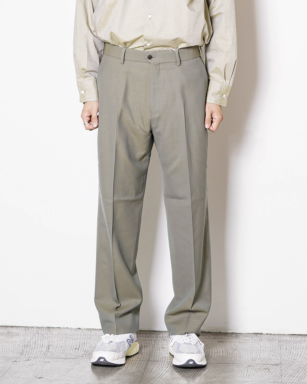 Organic Wool Survival Cloth Flat Front Trousers (Khaki)