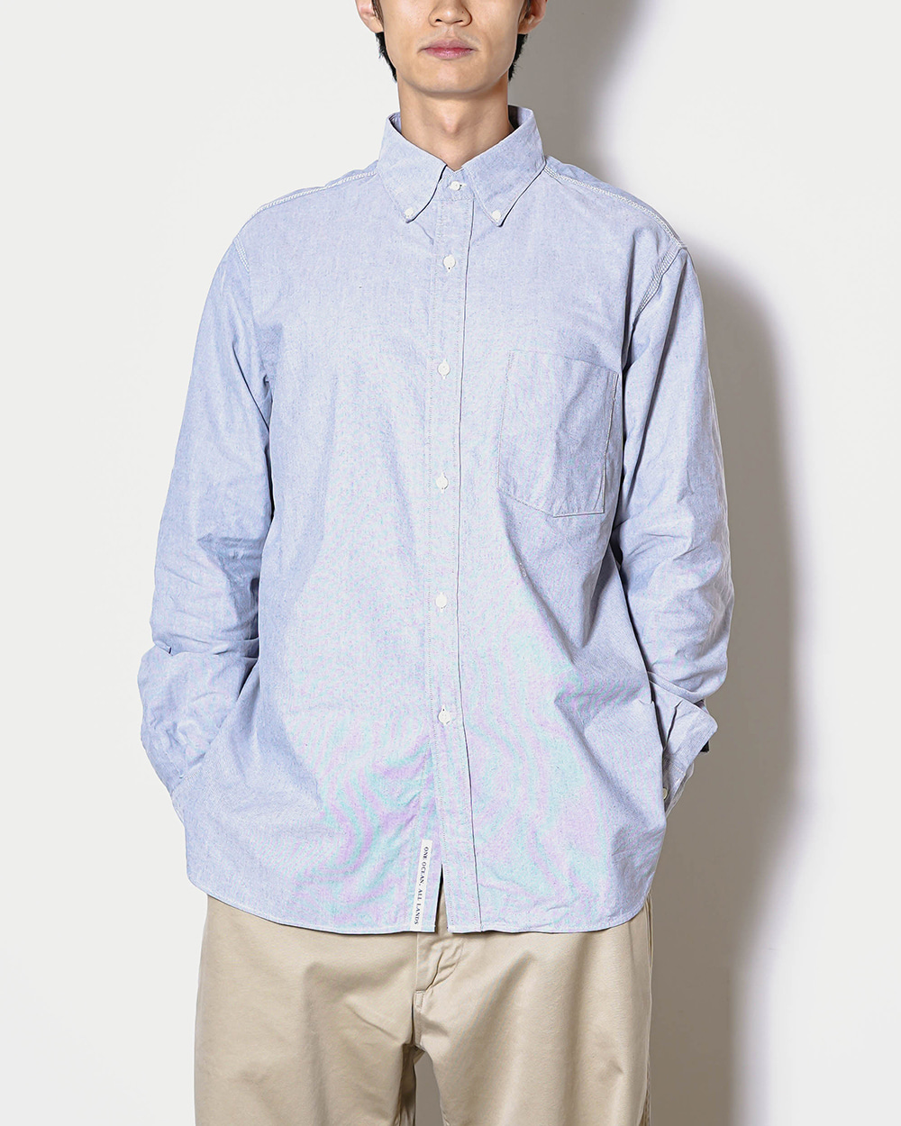Button Down Wind Shirt (Grayish Navy)
