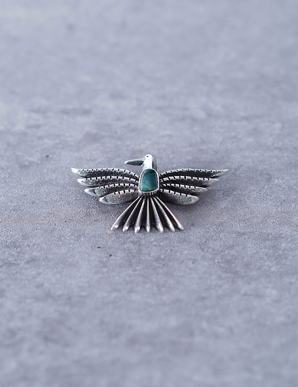 Aaron Anderson Thunderbird Silver Pin w/Turquoise
