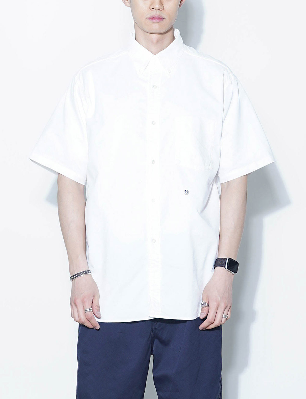 Button Down Wind H/S Shirt (White)