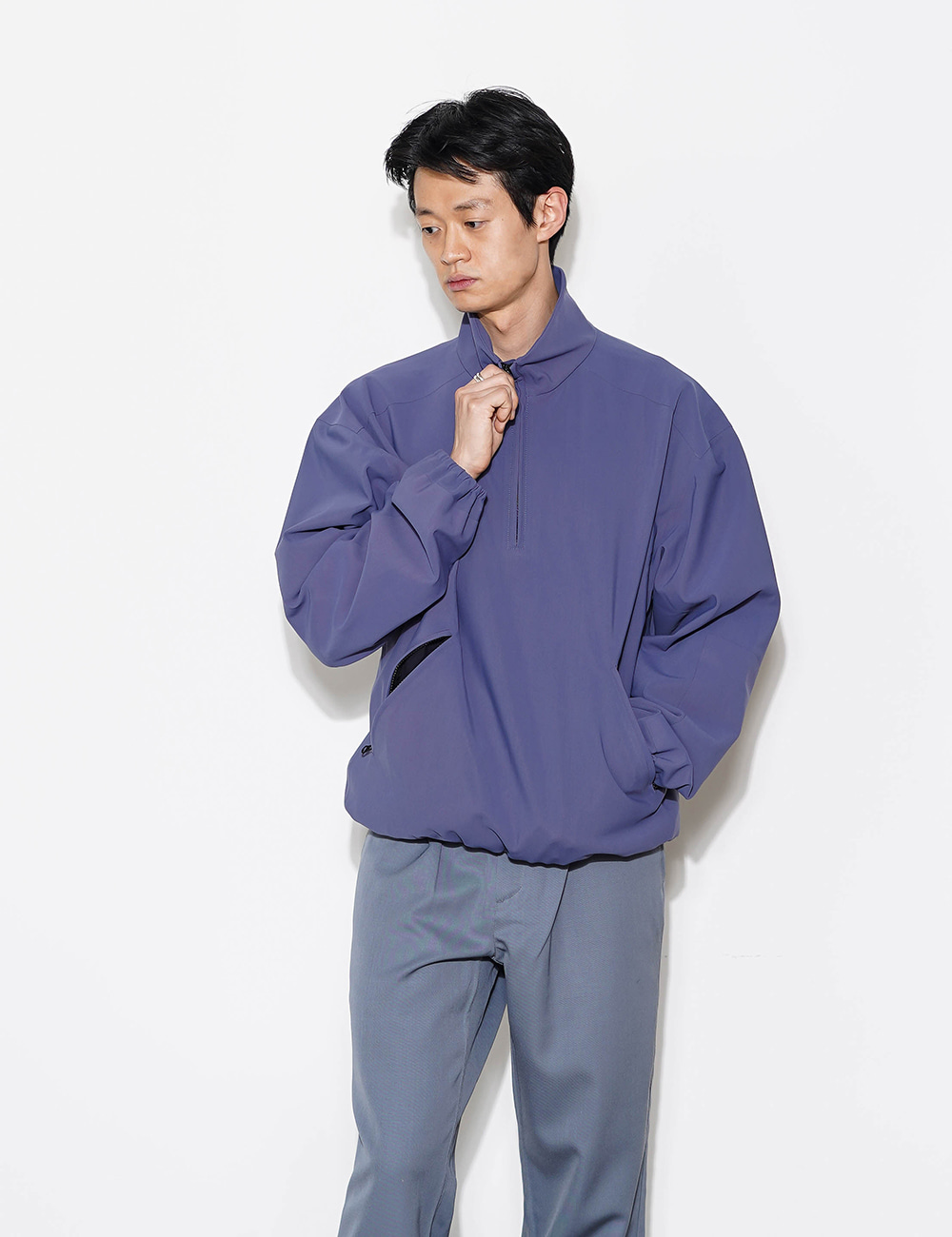 Panel Bonded Track Top (Dusty Blue)