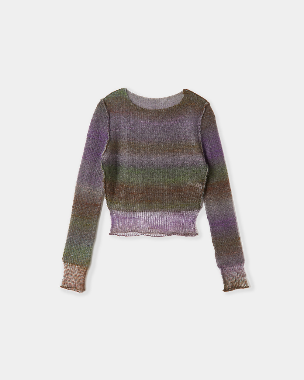 Double Mohair Cropped Tops (Purple)