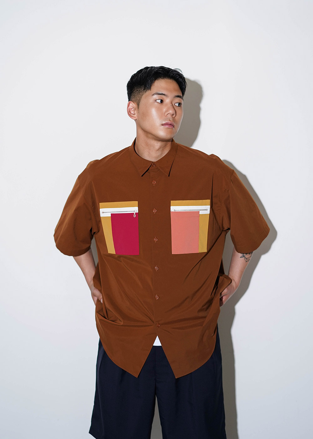Oversized S/S Shirt (Brown)