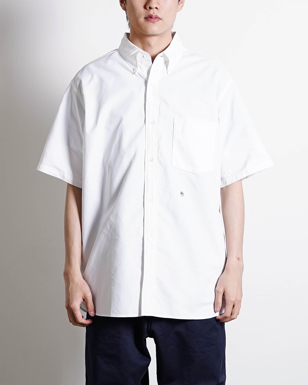 Button Down Wind H/S Shirt (White)