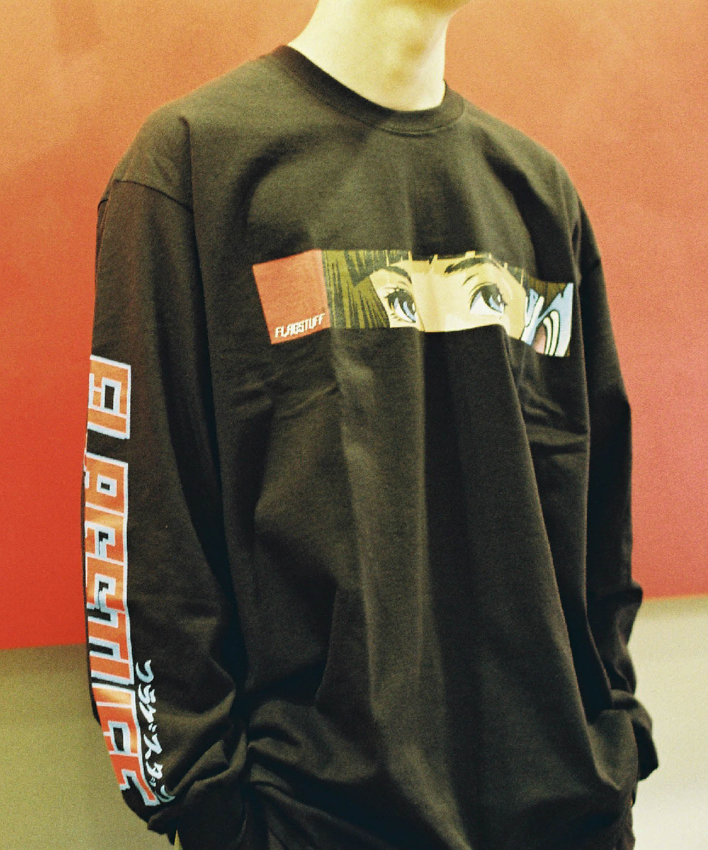 FLAGSTUFF &quot;Dream and reality&quot; L/S Tee BLACK