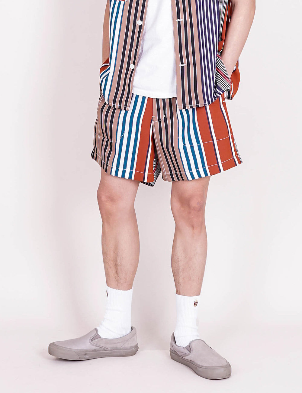 Easy Shorts Stripe (Brown)