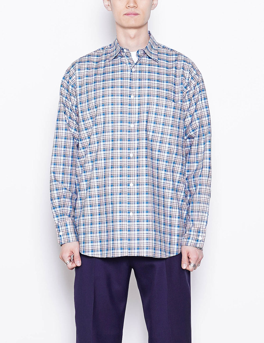Soktas Organic Cotton Oxford New Comfort Fit Shirt (Pink x Blue)